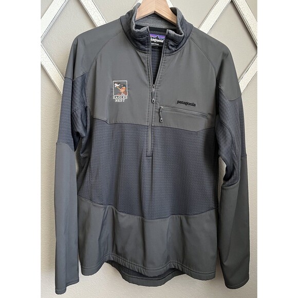 Patagonia Men's L Long-Sleeved R1 Field 1/2 Zip Pullover 52720 Gray *LOGO* - Picture 1 of 8